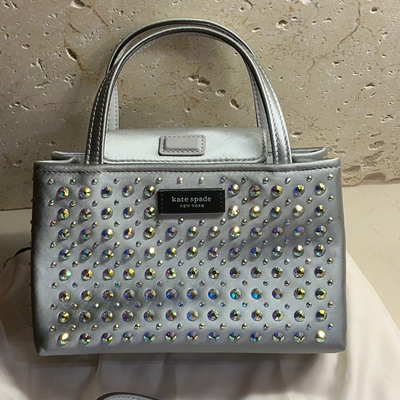 Kate Spade Silver Iridescent, Stone Evening Bag,
